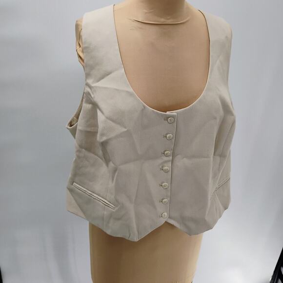 H&M, Beige Vest, XL - Picture 3 of 12